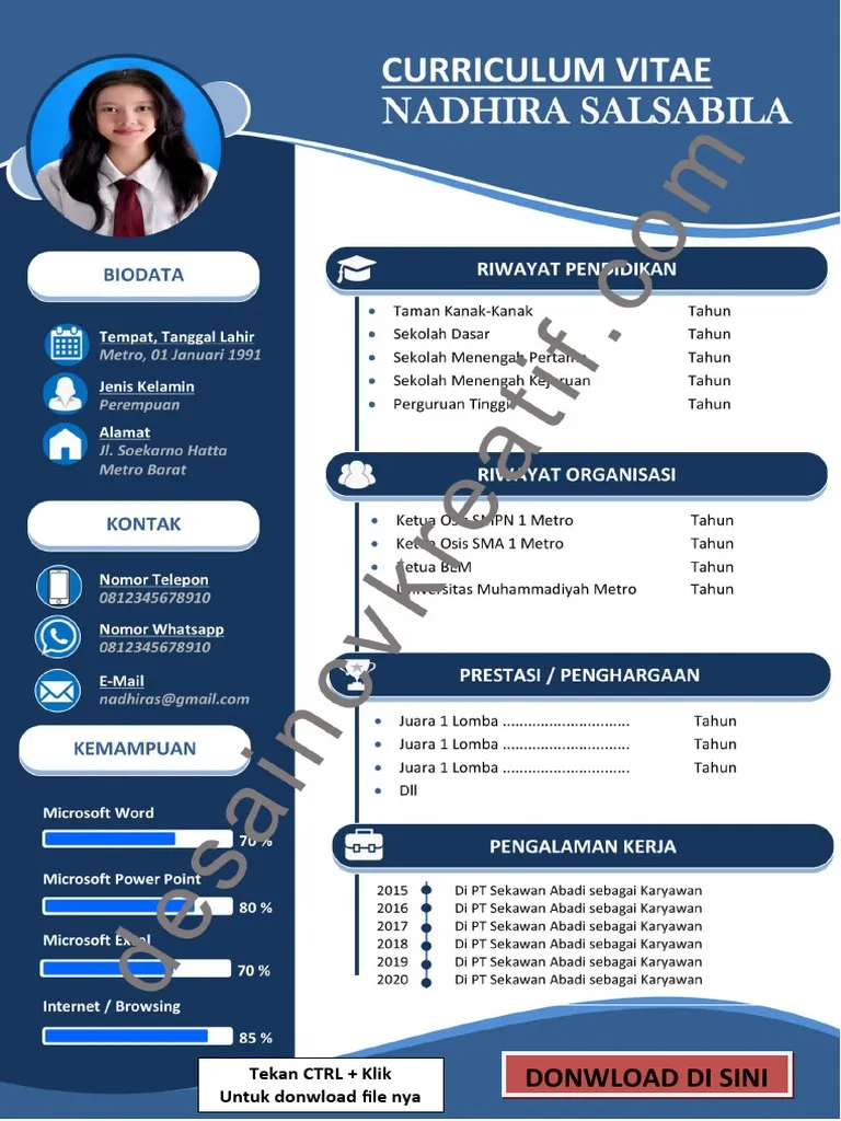 Detail Template Cv Keren Nomer 30