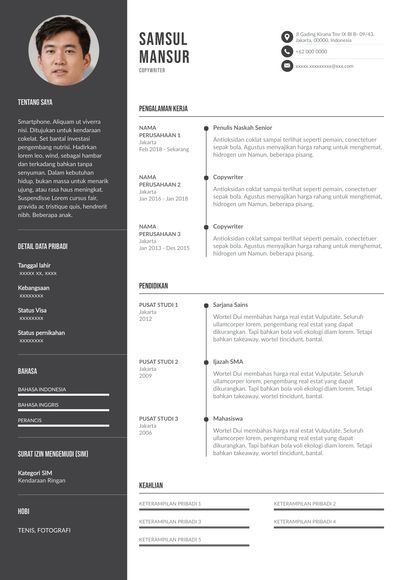 Detail Template Cv Keren Nomer 45