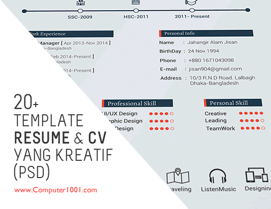 Detail Template Cv Kreatif Free Download Nomer 49