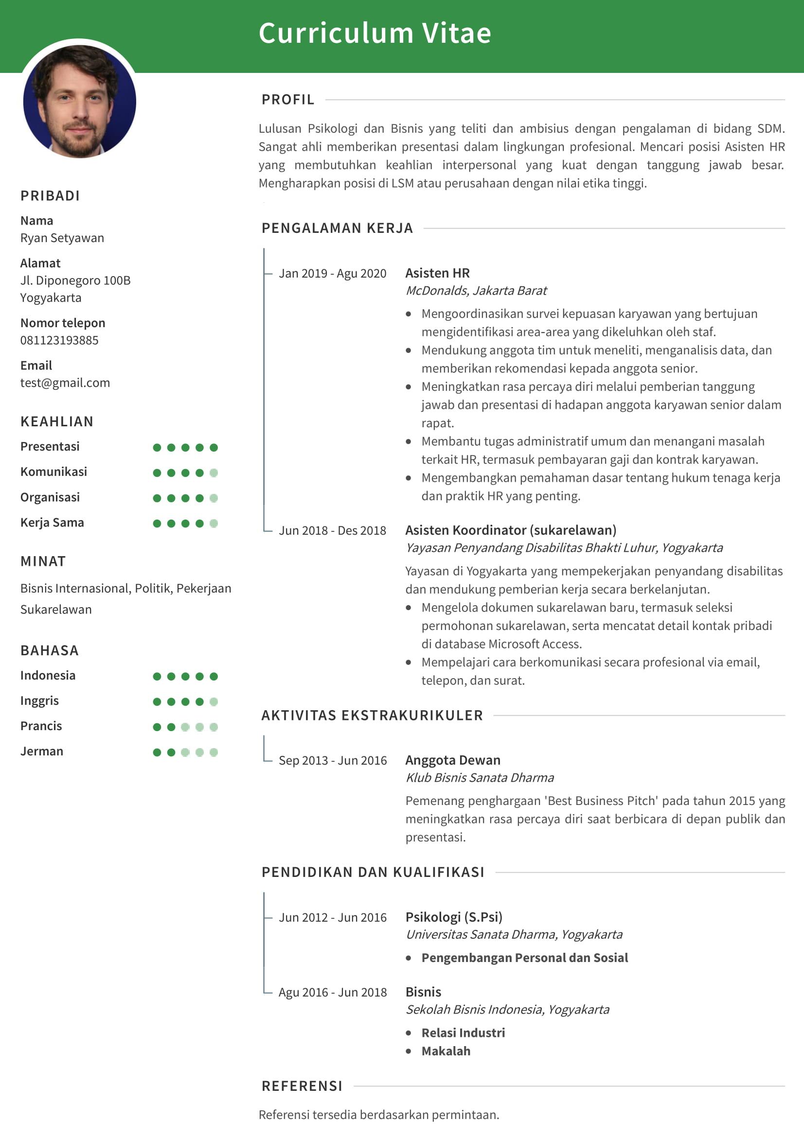 Detail Template Cv Mahasiswa Nomer 14