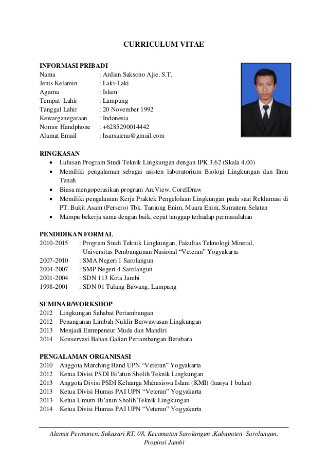 Detail Template Cv Mahasiswa Nomer 27