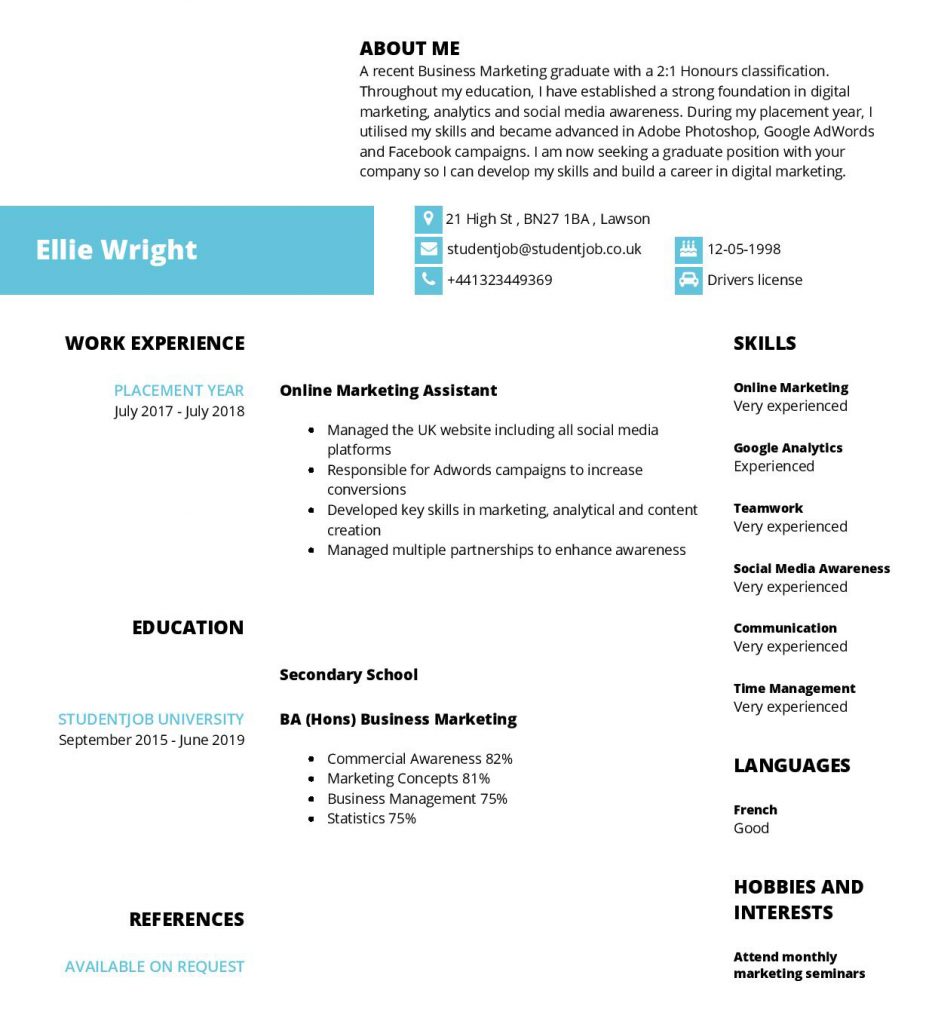 Detail Template Cv Mahasiswa Nomer 37