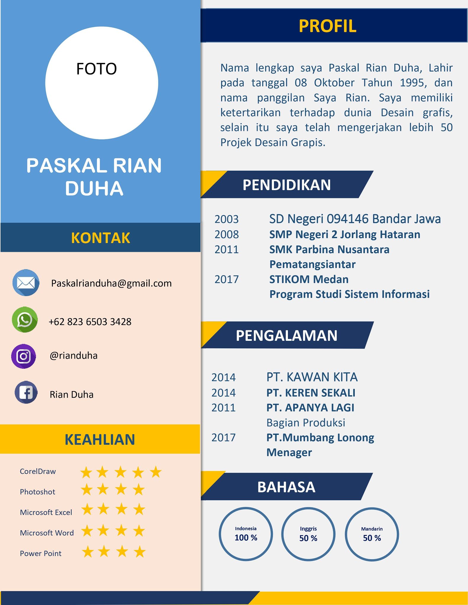 Detail Template Cv Mahasiswa Nomer 47