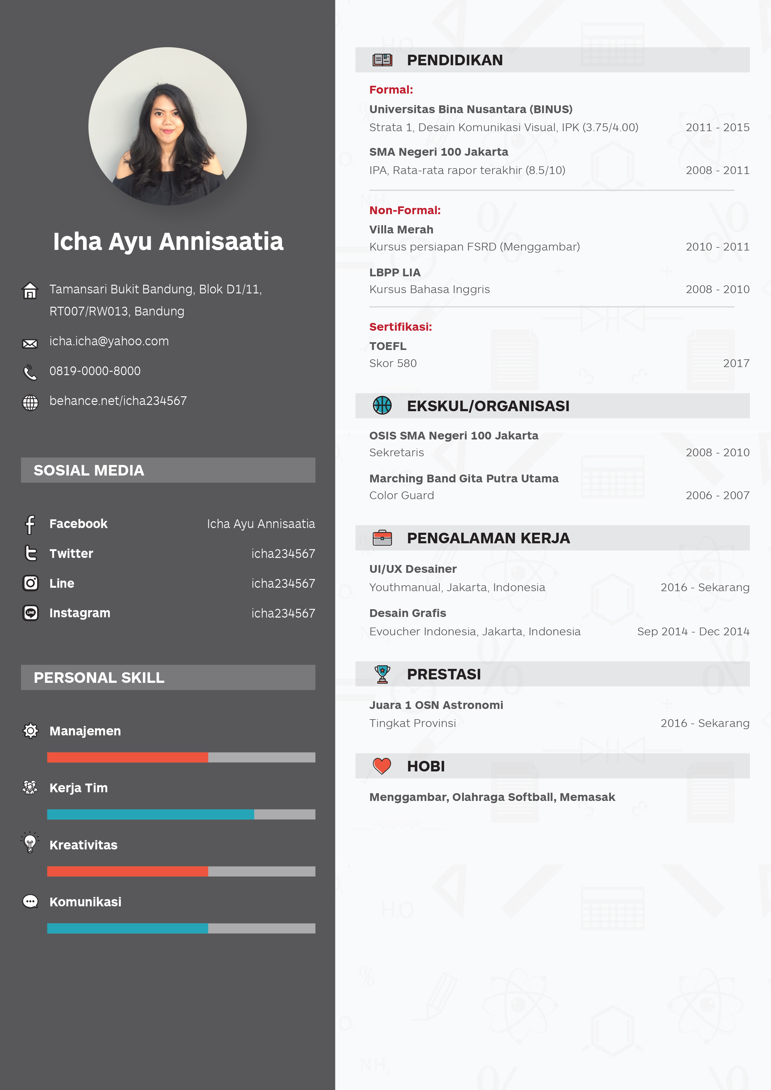 Detail Template Cv Mahasiswa Nomer 9