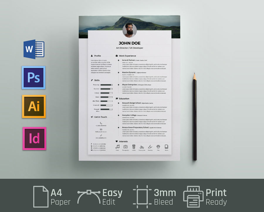 Detail Template Cv Photoshop Nomer 12