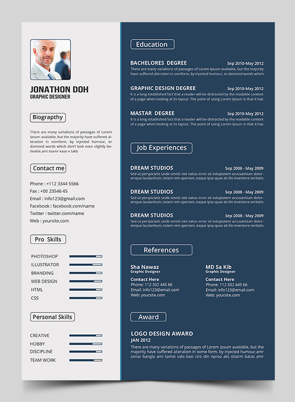 Detail Template Cv Photoshop Nomer 31