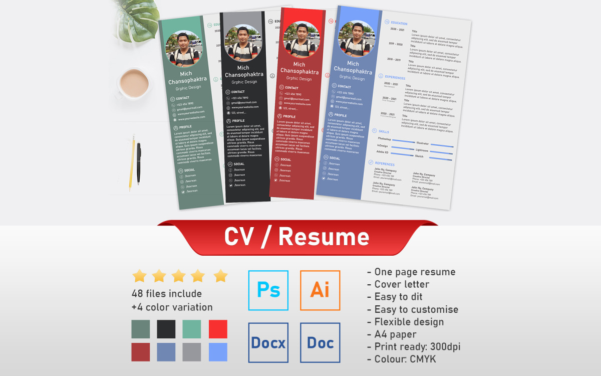 Detail Template Cv Photoshop Nomer 50