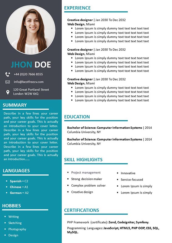 Detail Template Cv Powerpoint Gratis Nomer 15