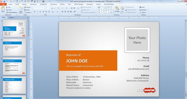 Detail Template Cv Powerpoint Gratis Nomer 25