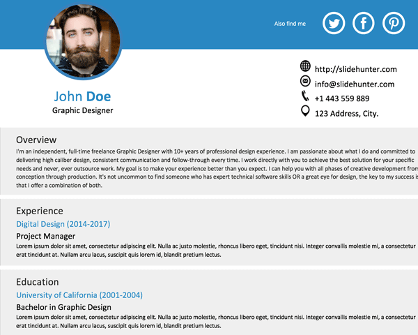 Detail Template Cv Powerpoint Gratis Nomer 27
