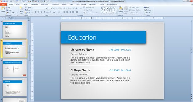 Detail Template Cv Powerpoint Gratis Nomer 33