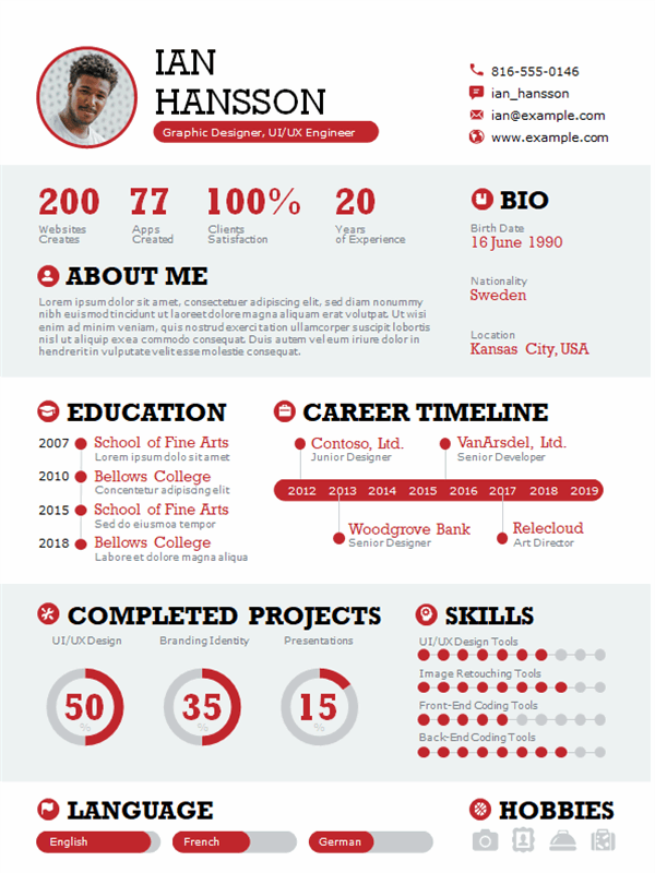 Detail Template Cv Powerpoint Gratis Nomer 36