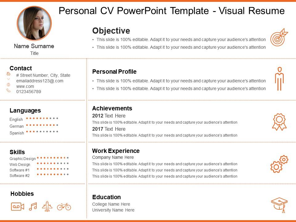 Detail Template Cv Powerpoint Gratis Nomer 42