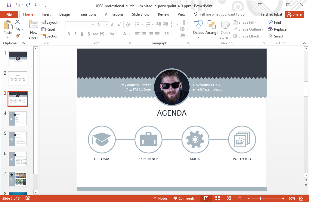Detail Template Cv Powerpoint Gratis Nomer 46