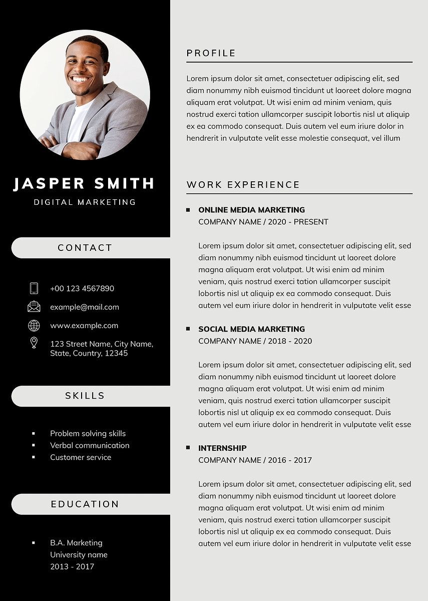 Detail Template Cv Profesional Nomer 2