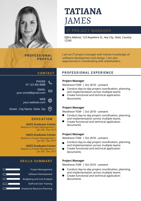 Detail Template Cv Profesional Nomer 5