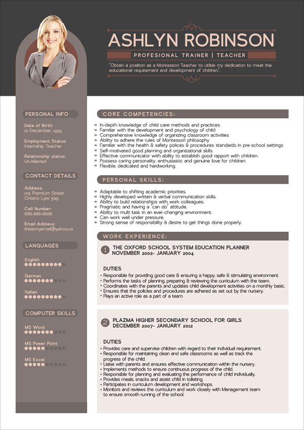 Detail Template Cv Profesional Nomer 41