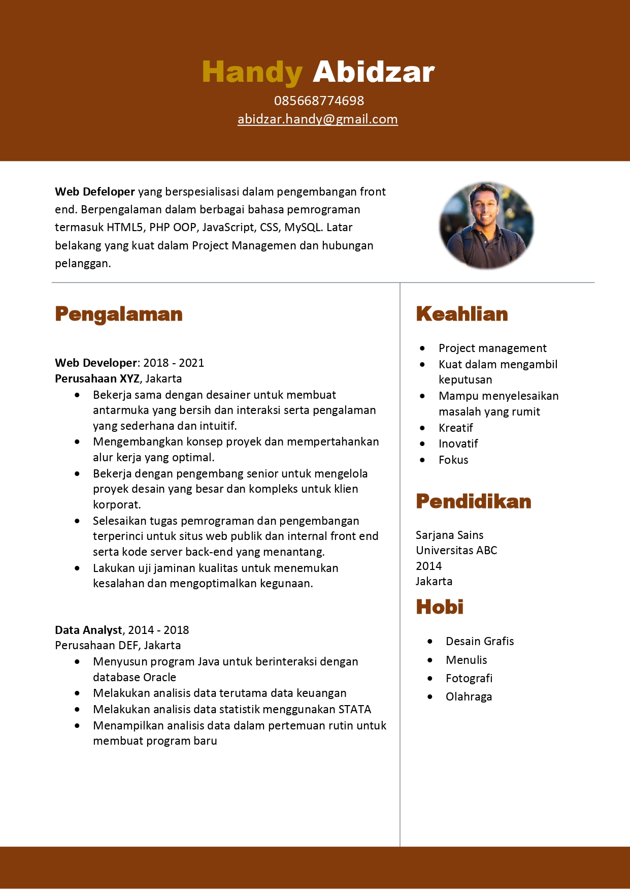 Detail Template Cv Profesional Nomer 54