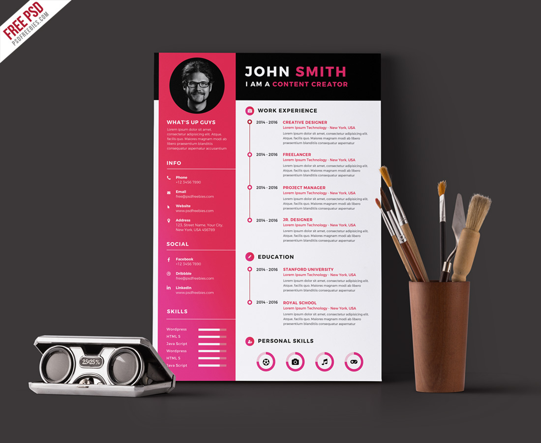 Detail Template Cv Psd Nomer 20