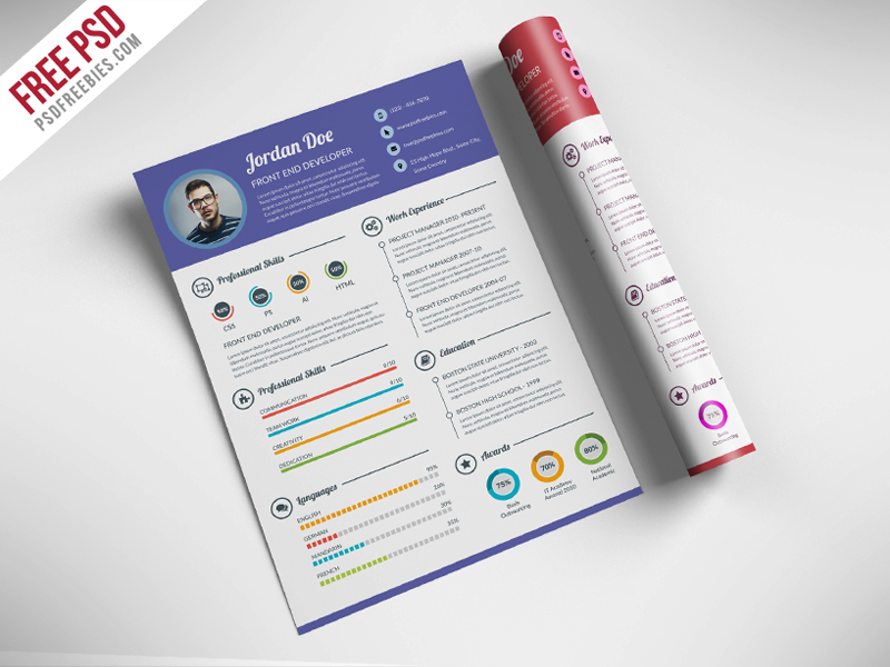 Detail Template Cv Psd Nomer 23