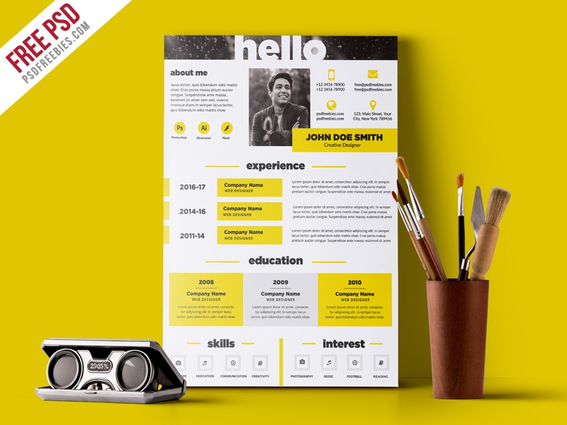 Detail Template Cv Psd Nomer 24