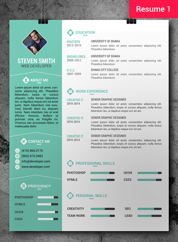 Detail Template Cv Psd Nomer 35