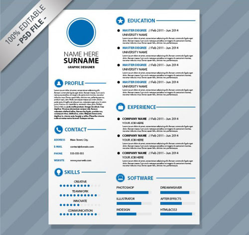 Detail Template Cv Psd Nomer 37