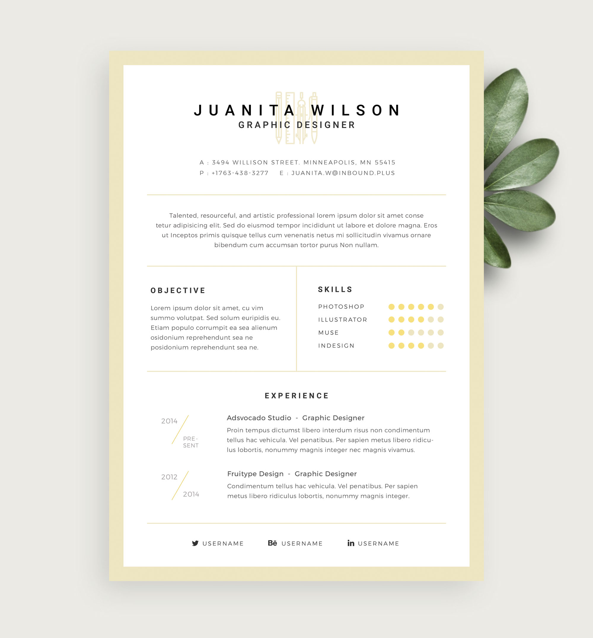 Detail Template Cv Psd Nomer 41