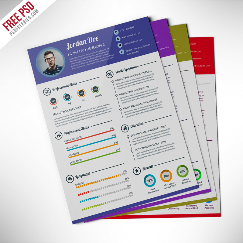 Detail Template Cv Psd Nomer 42