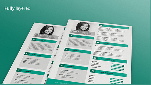 Detail Template Cv Psd Nomer 51