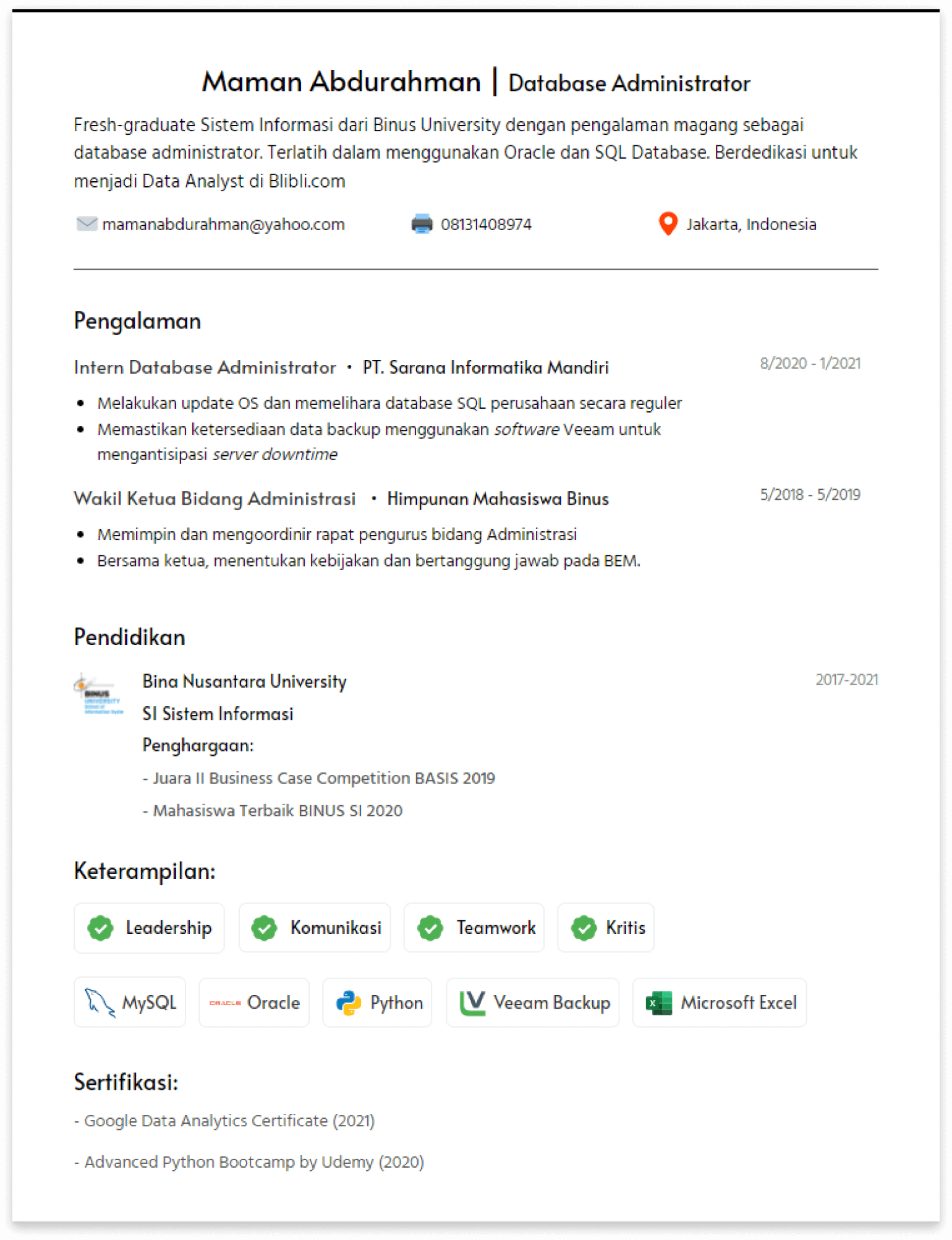 Detail Template Cv Sederhana Nomer 19