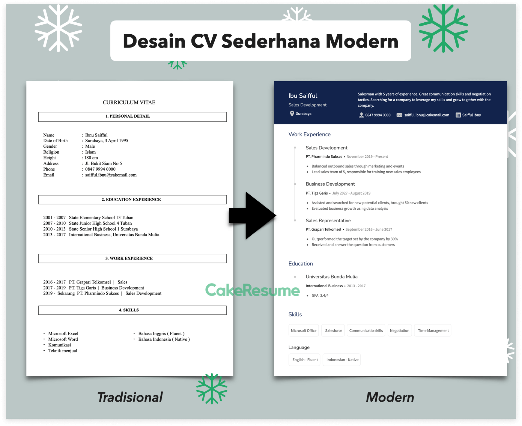 Detail Template Cv Sederhana Nomer 3