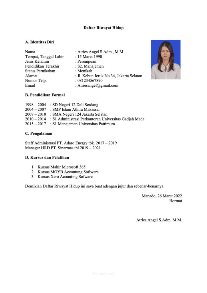 Detail Template Cv Sederhana Nomer 21