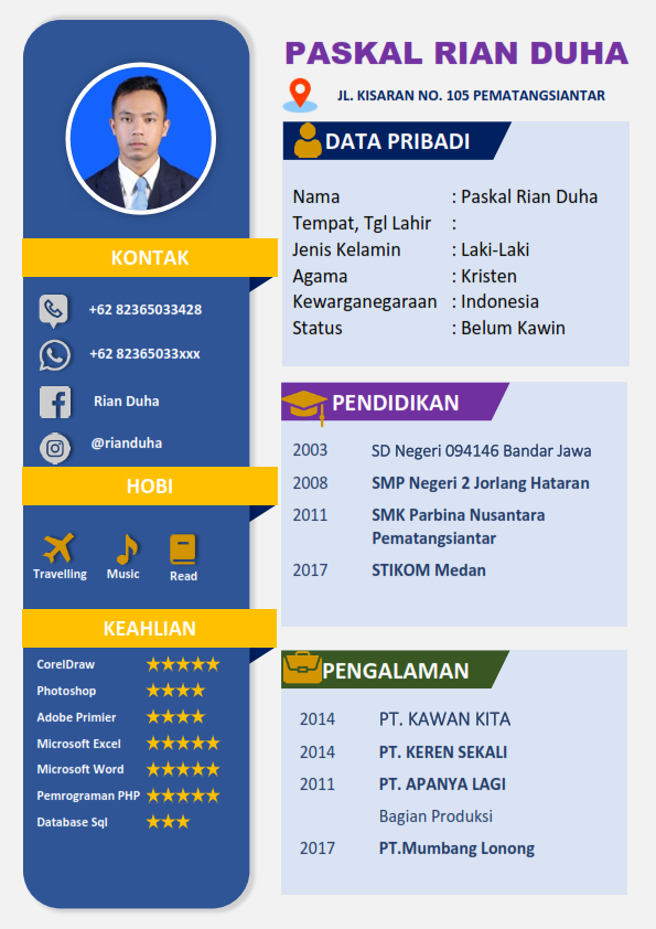 Download Template Cv Sederhana Nomer 46