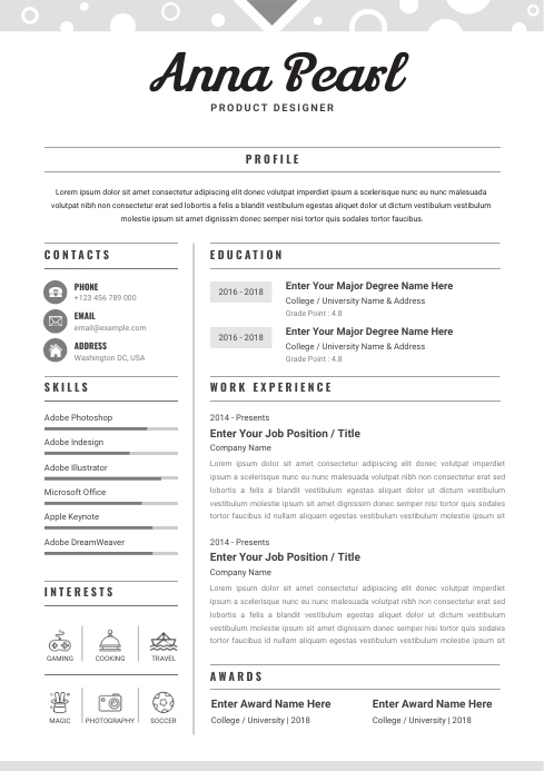 Detail Template Cv Simple Nomer 33