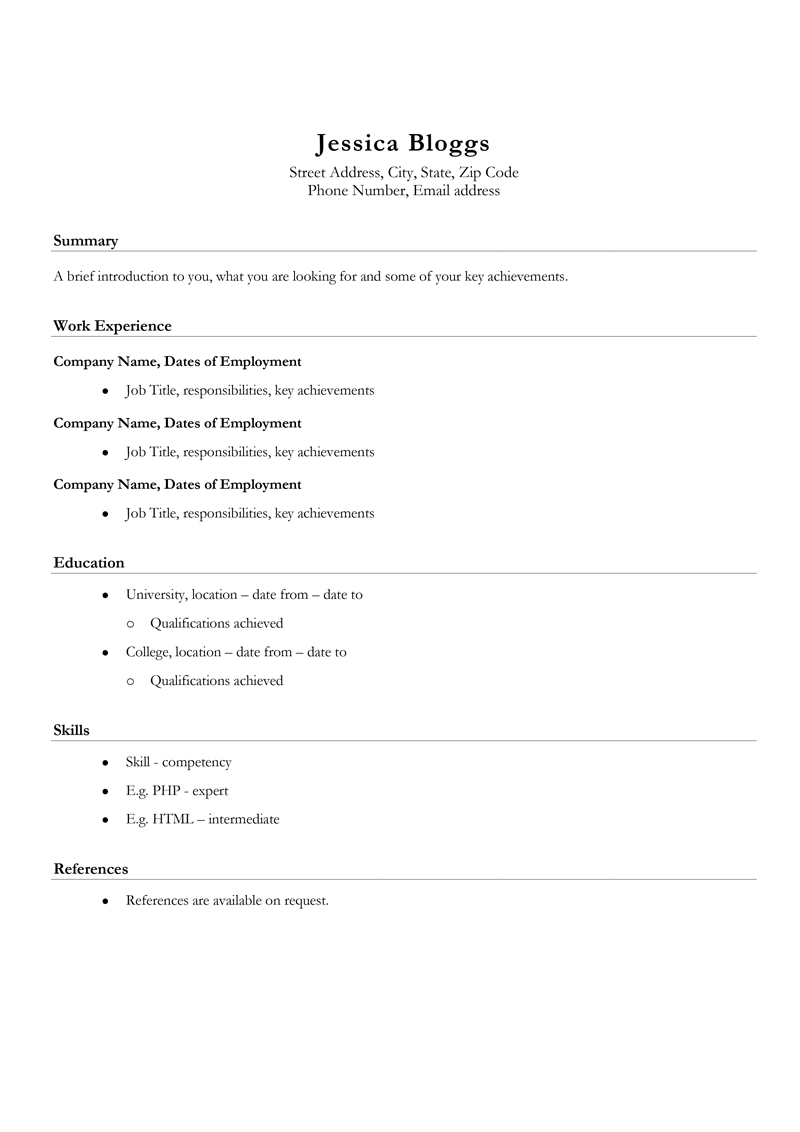 Detail Template Cv Simple Nomer 39