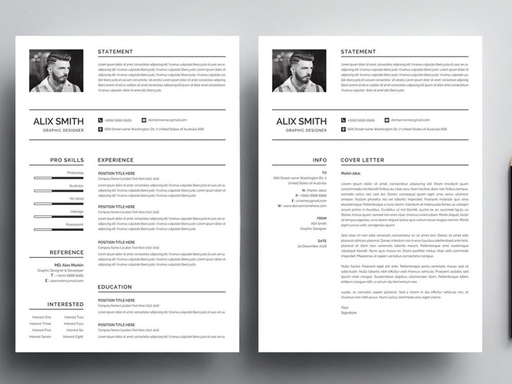 Detail Template Cv Simple Gratis Nomer 15