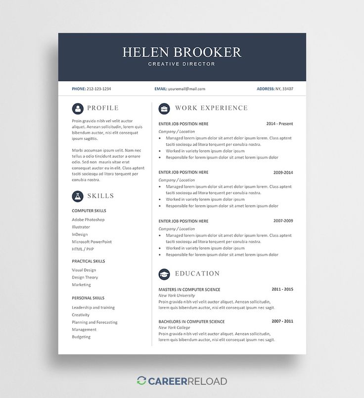 Detail Template Cv Simple Gratis Nomer 4