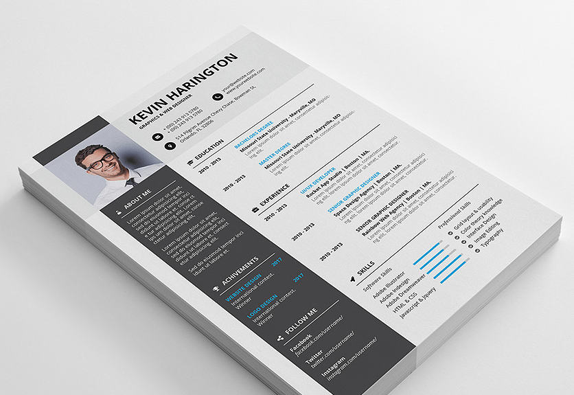 Detail Template Cv Simple Gratis Nomer 48