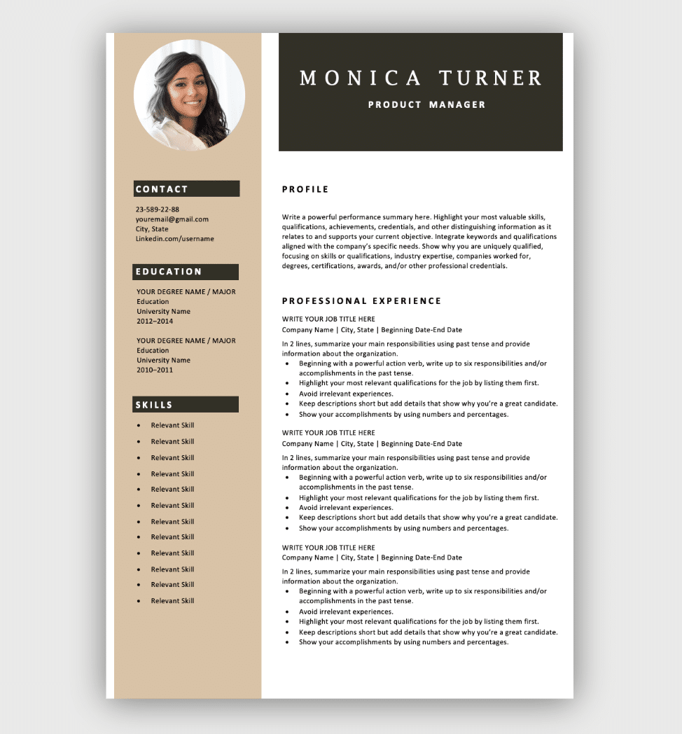 Detail Template Cv Simple Gratis Nomer 8