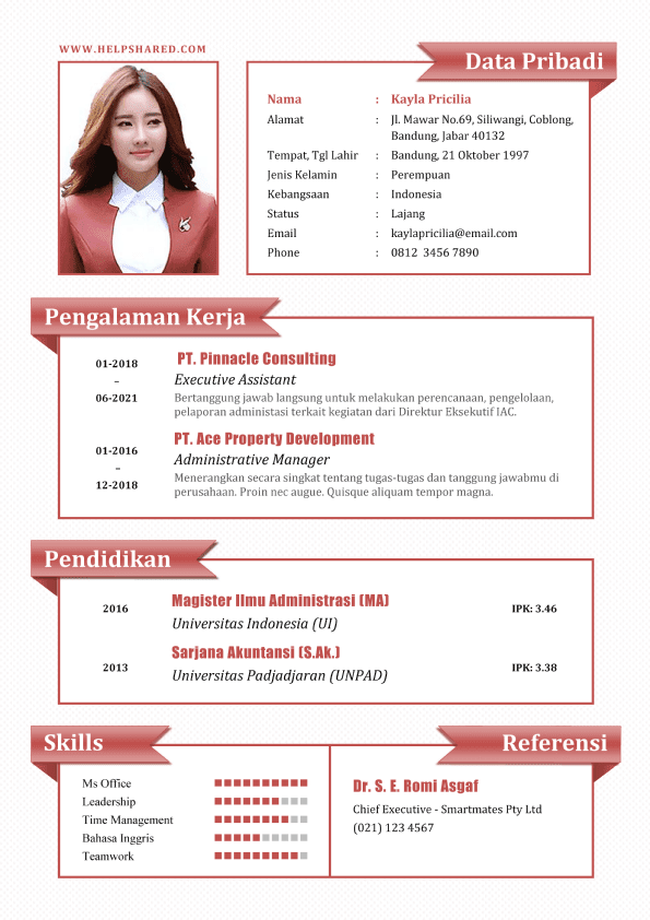 Detail Template Cv Untuk Melamar Kerja Nomer 30