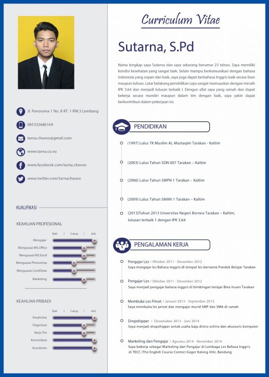 Detail Template Cv Word Menarik Nomer 24