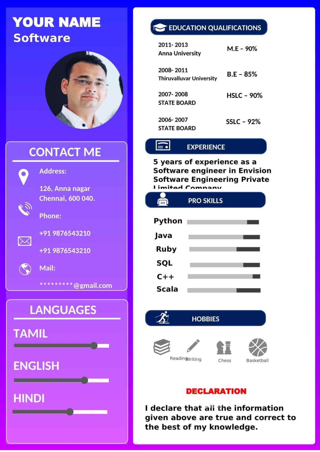 Detail Template Cv Word Simple Nomer 34