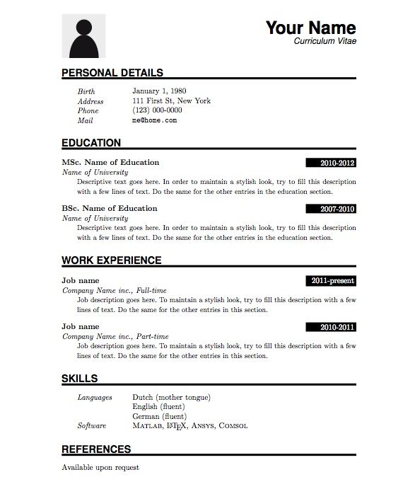 Detail Template Cv Word Simple Nomer 39