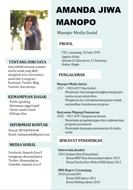 Detail Template Cv Word Simple Nomer 41