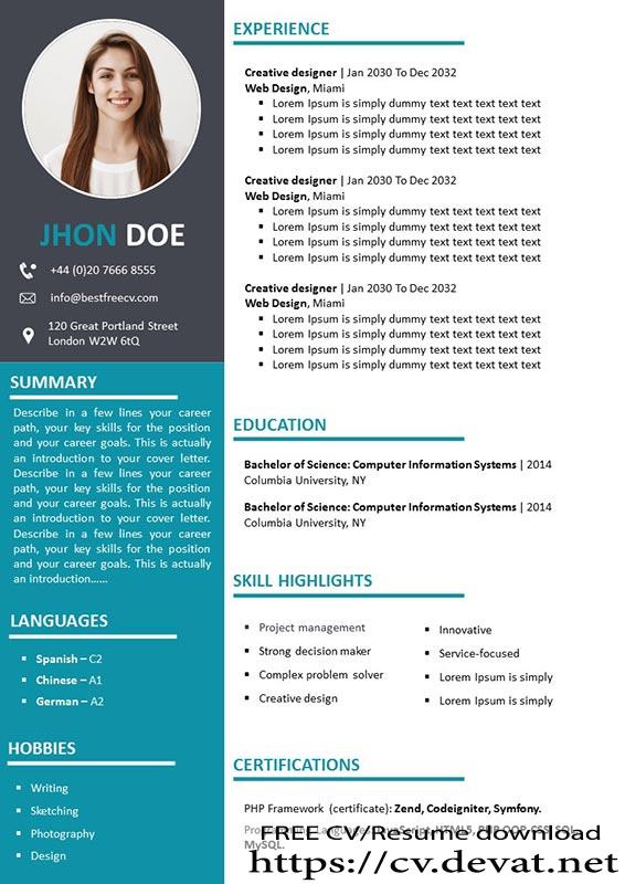 Detail Template Cv Word Simple Nomer 48