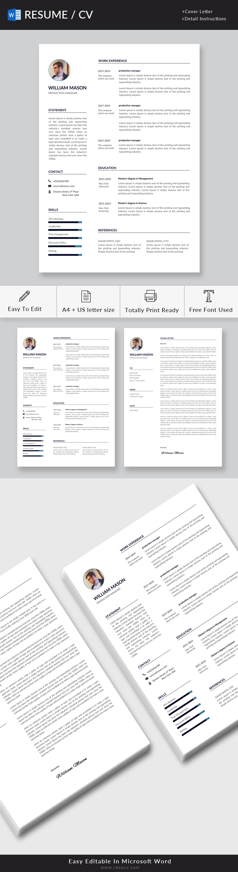 Detail Template Cv Word Simple Nomer 52