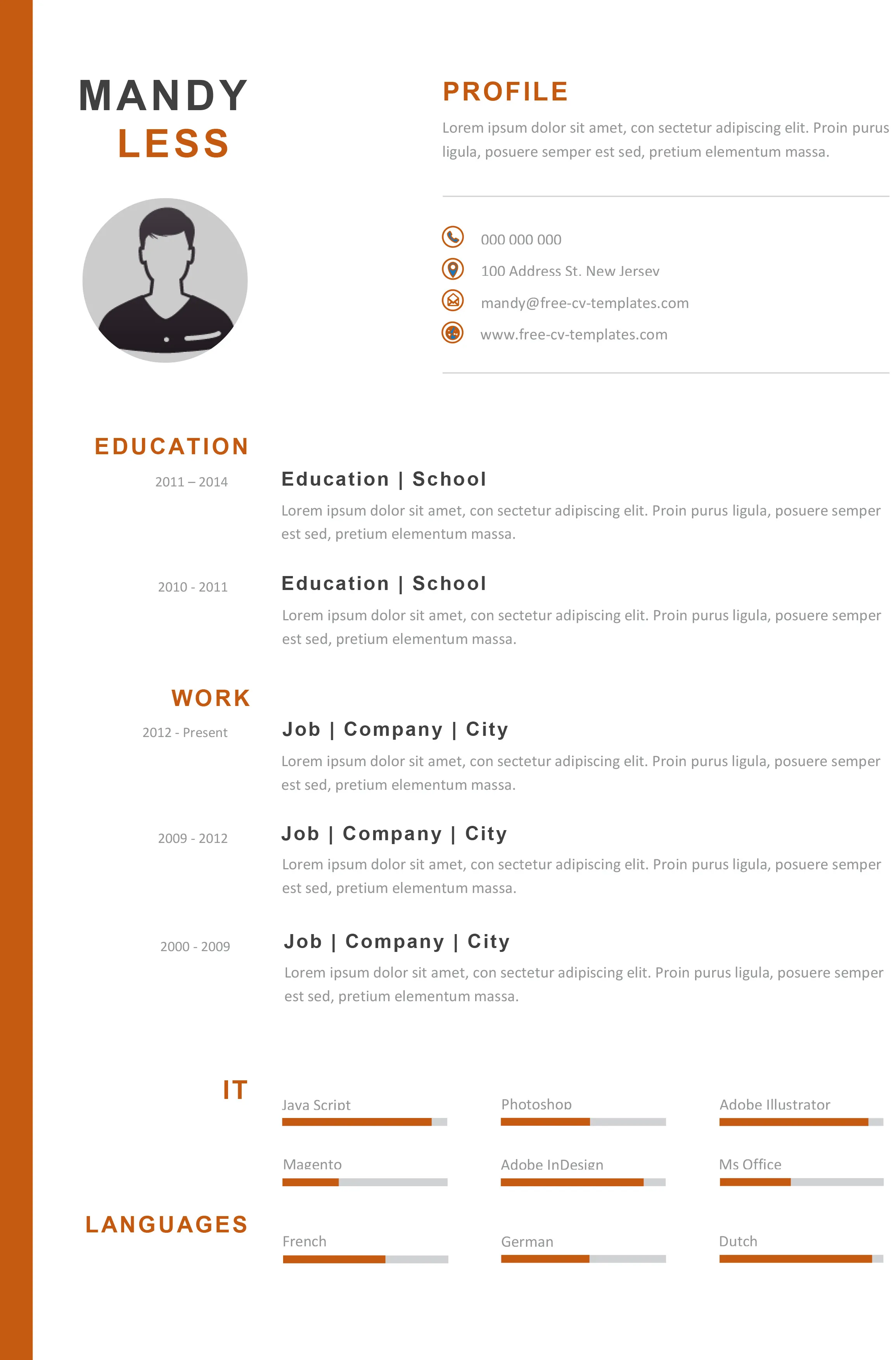 Detail Template Cv Word Simple Nomer 9