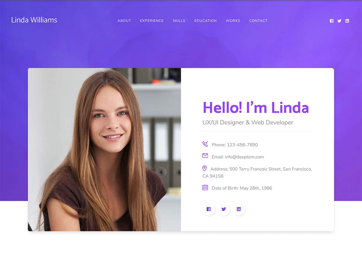 Detail Template Cv Wordpress Nomer 12