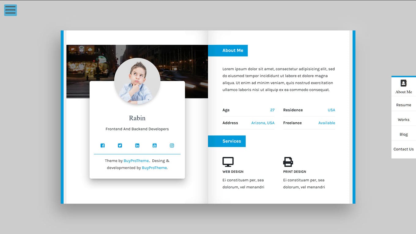 Detail Template Cv Wordpress Nomer 3